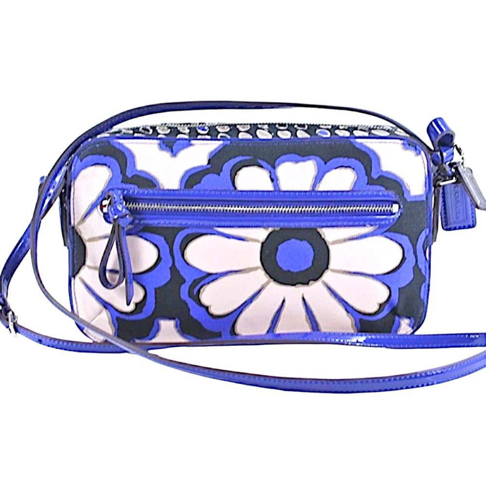 Coach 🌸Poppy Floral Scarf Print Crossbody Flight Bag LIKE NEW